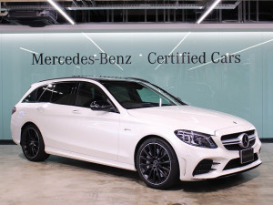 Mercedes-AMG C43 4MATIC ステーションワゴン / パノラミックスライディングルーフ (ダイヤモンドホワイト)